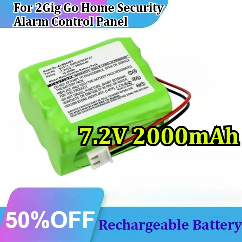Home Security Battery Replacement - Batterie de remplacement rechargeable 7.2V 2000mAh