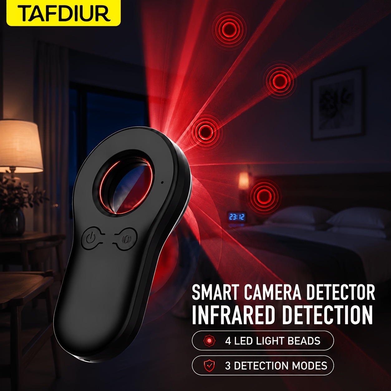 Home Security Front Door Camera - Détecteur de caméras cachées multifonctionnel miniature,