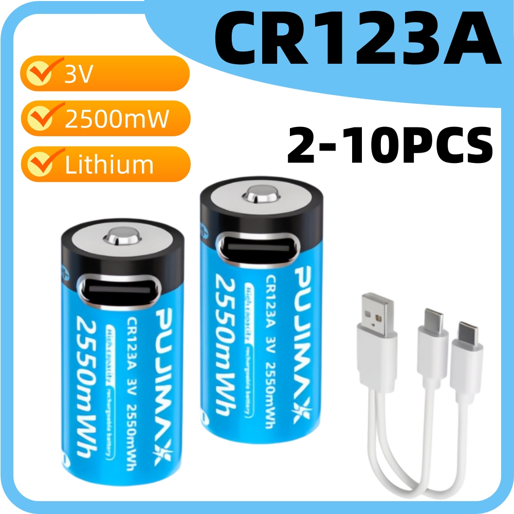 Home Security Battery Replacement - Batterie lithium rechargeable CR123A 3V 2500mWh,